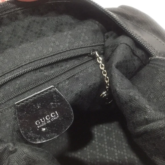 vintage gucci nylon, leather, and bamboo hobo - Picture 10 of 12